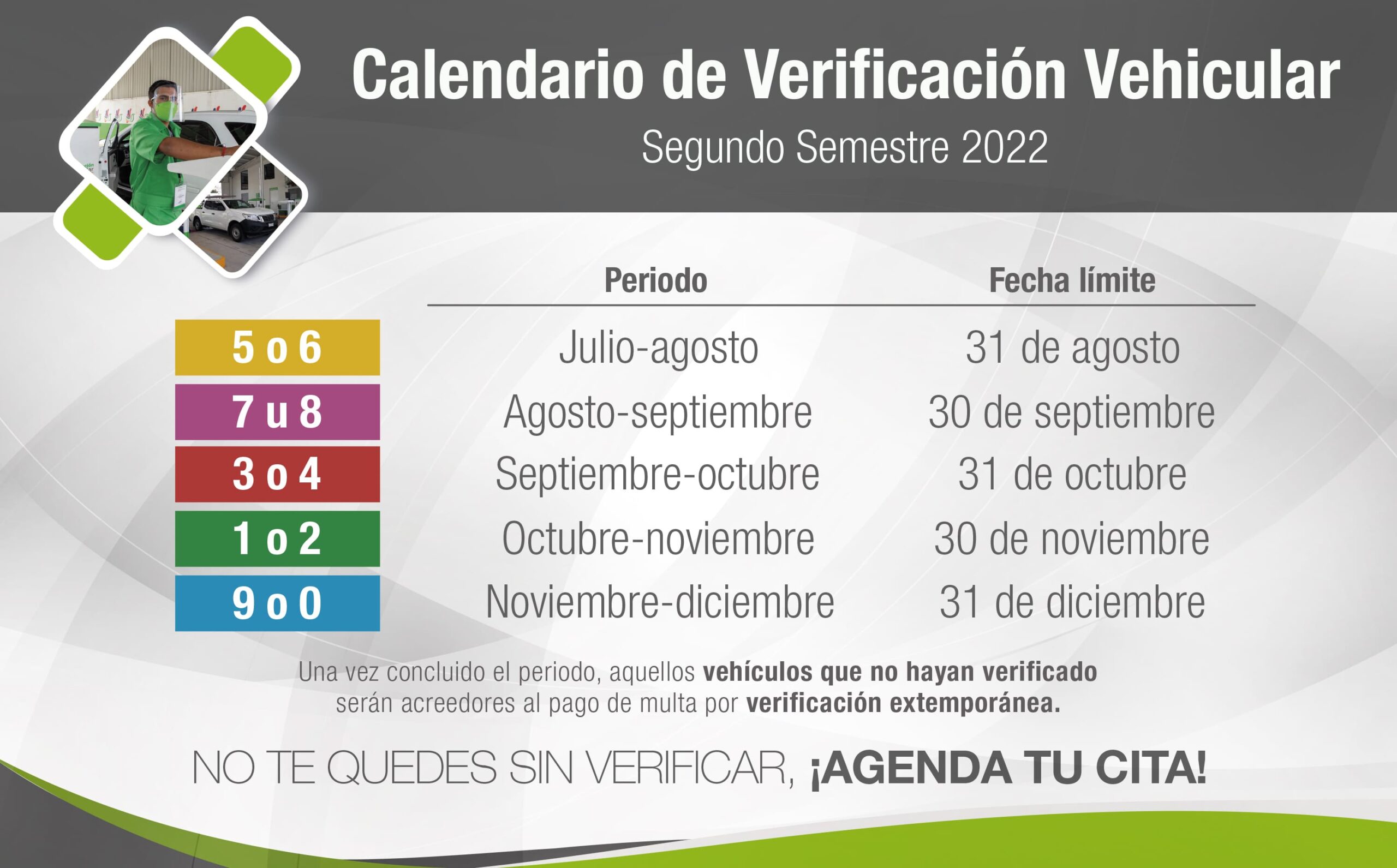 Calendario de Verificación Estado de México 2022 - Costos y Fechas