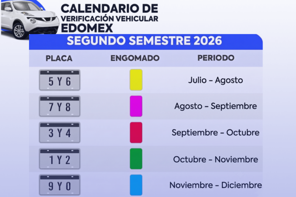 calendario 2 semestre verificación