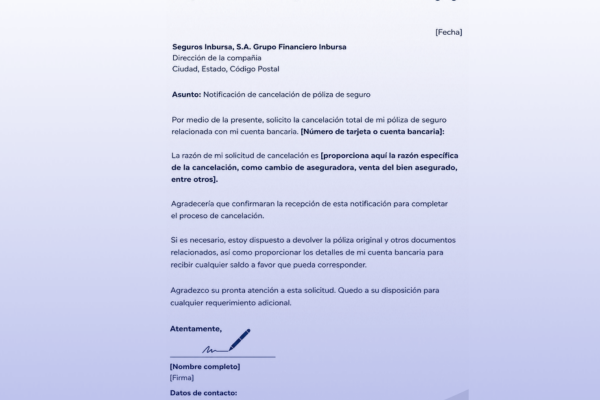 Requisitos para cancelar un seguro Inbursa